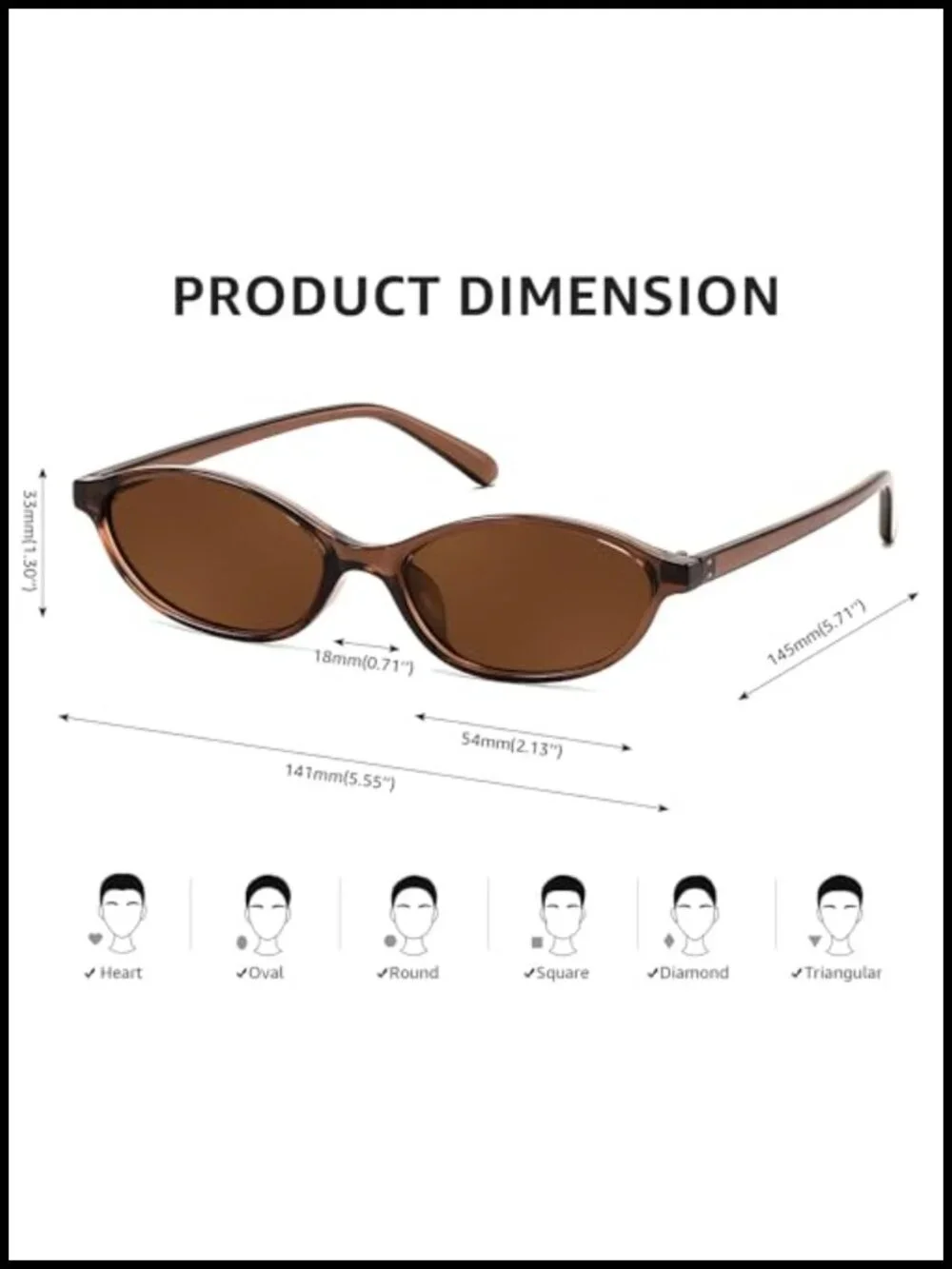 Retro Oval Cat Eye Sunglasses UV400 Protection Lightweight Narrow Shades Y2k
